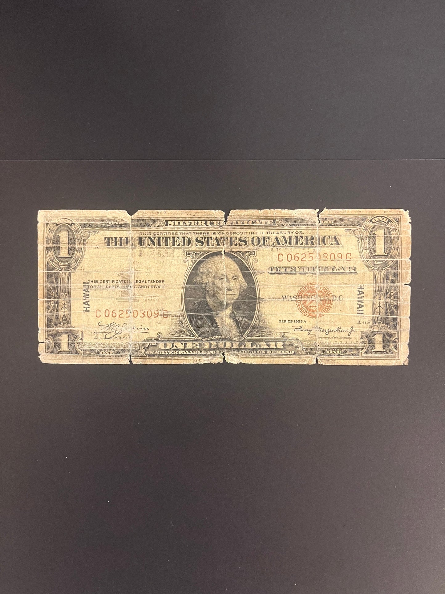 $1 1935 Hawaii Emergency Issue Silver Certificate - C06250309C