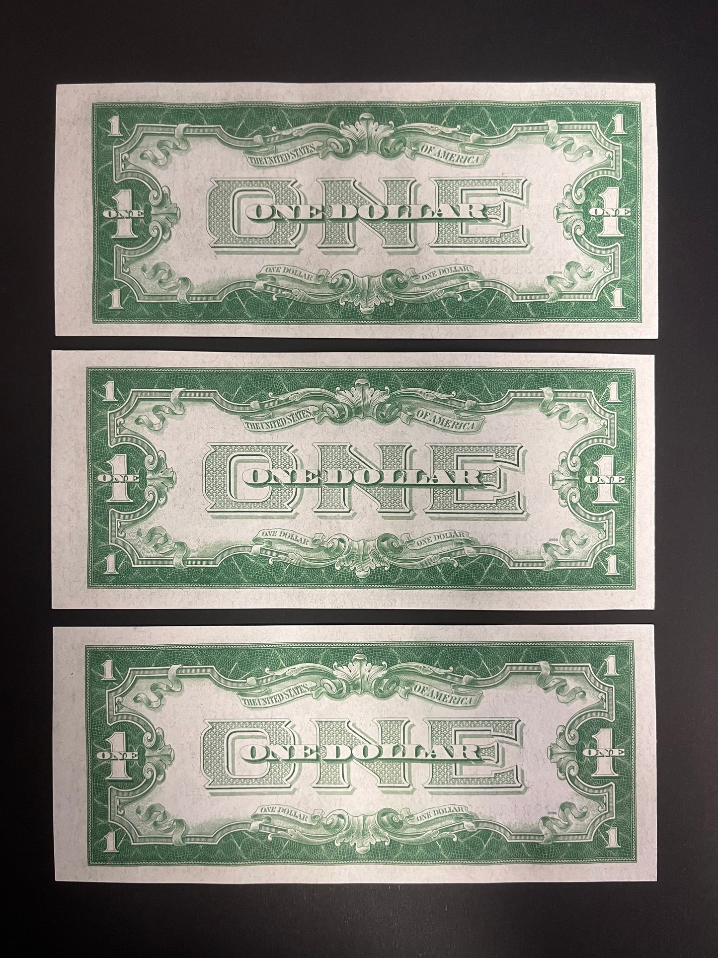 $1 1934 Silver Certificate Note - THREE CONSECUTIVE 841A-839A