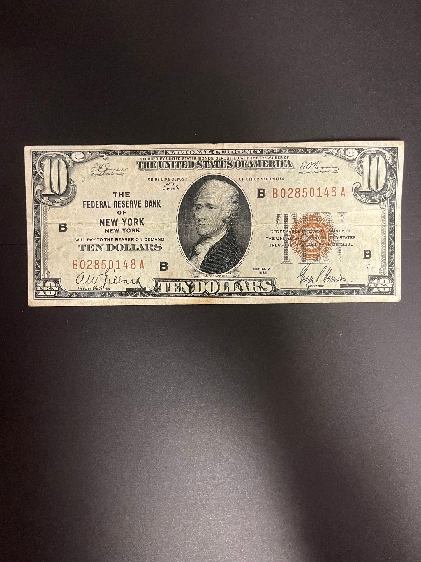 1929 $10 FRBN New York, NY - 0148A