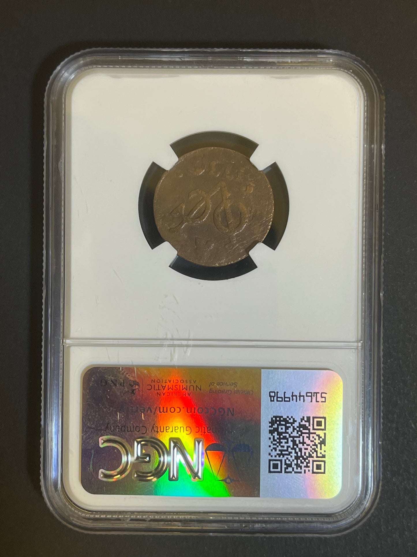 1736 VOC N.E. Indies Duit Zeeland “New York Penny” NGC Genuine