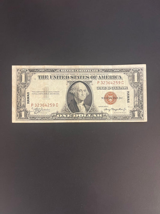 $1 1935 Hawaii Emergency Issue WWII Note