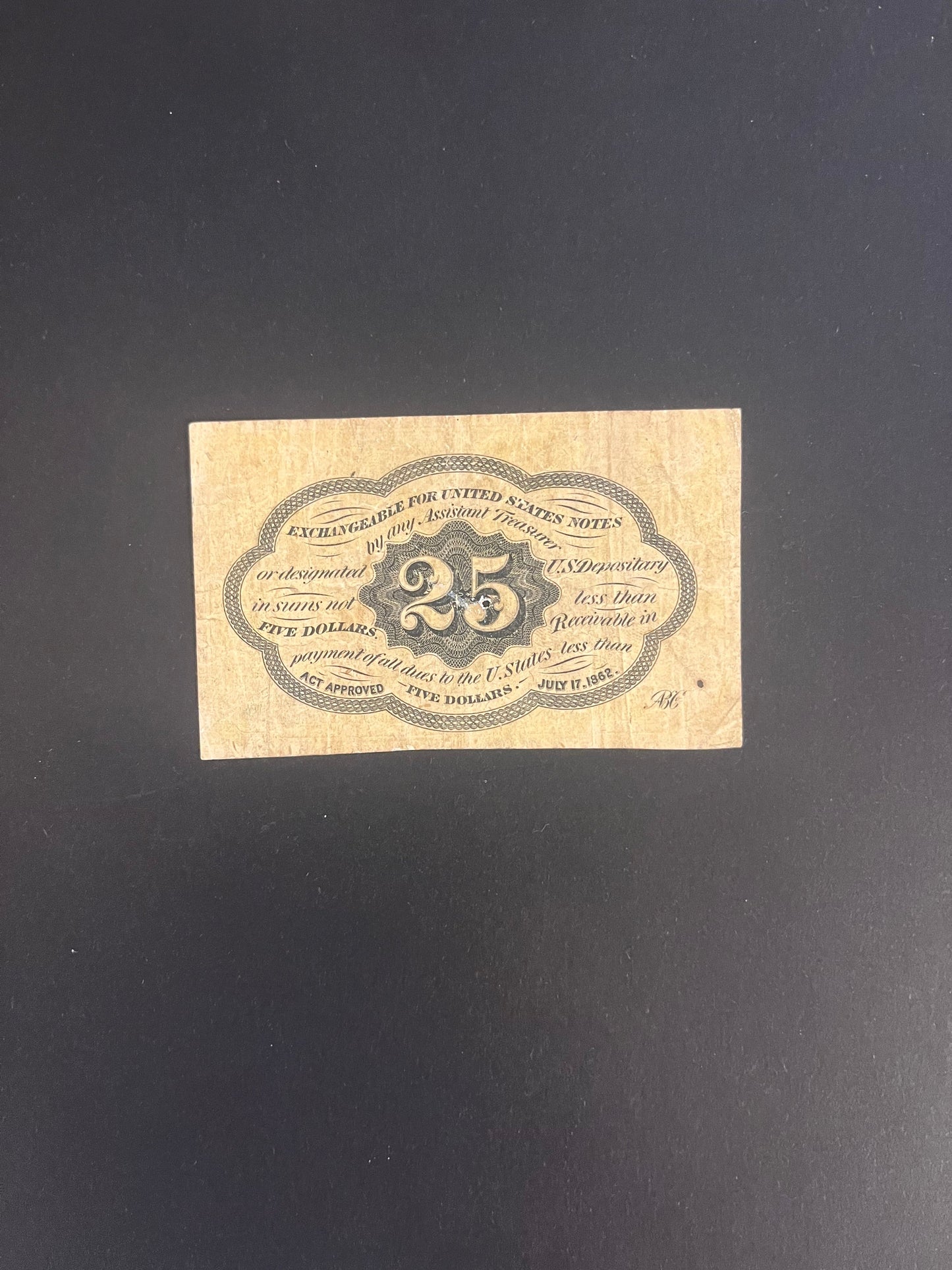 25¢ Fractional Currency - 5x5c Postage Notes (Civil War Era)