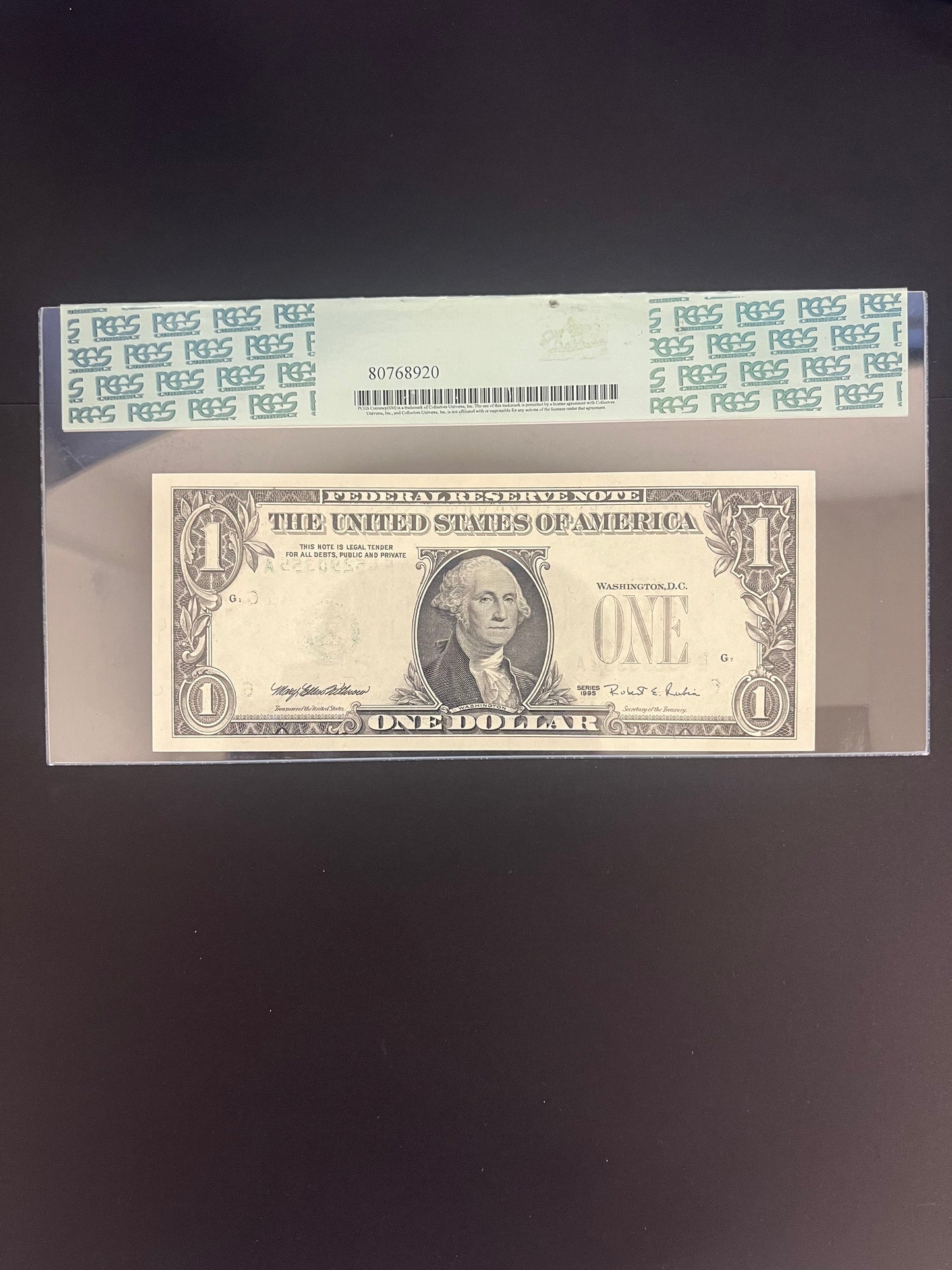 $1 1995 Federal Reserve Note Error - Overprint on Back - H45290350A