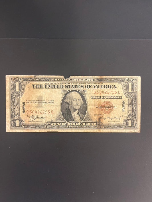 $1 1935 Hawaii Emergency Issue Silver Certificate - S50422755C