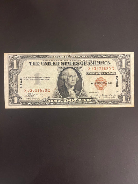 $1 1935A Hawaii Emergency Issue Note - Serial S535