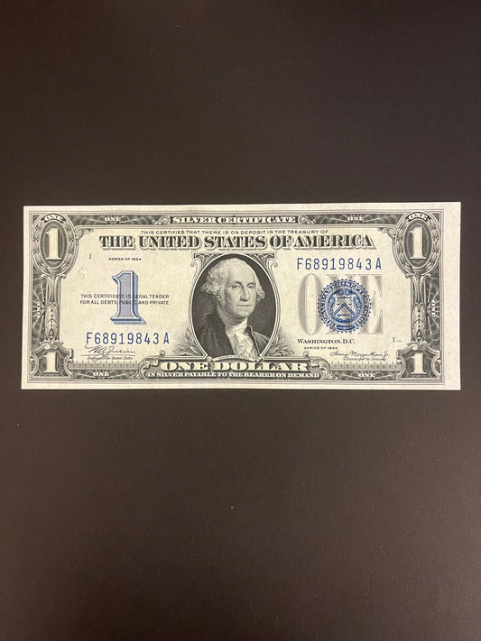 $1 1934 Silver Certificate Note - Serial F68919843A