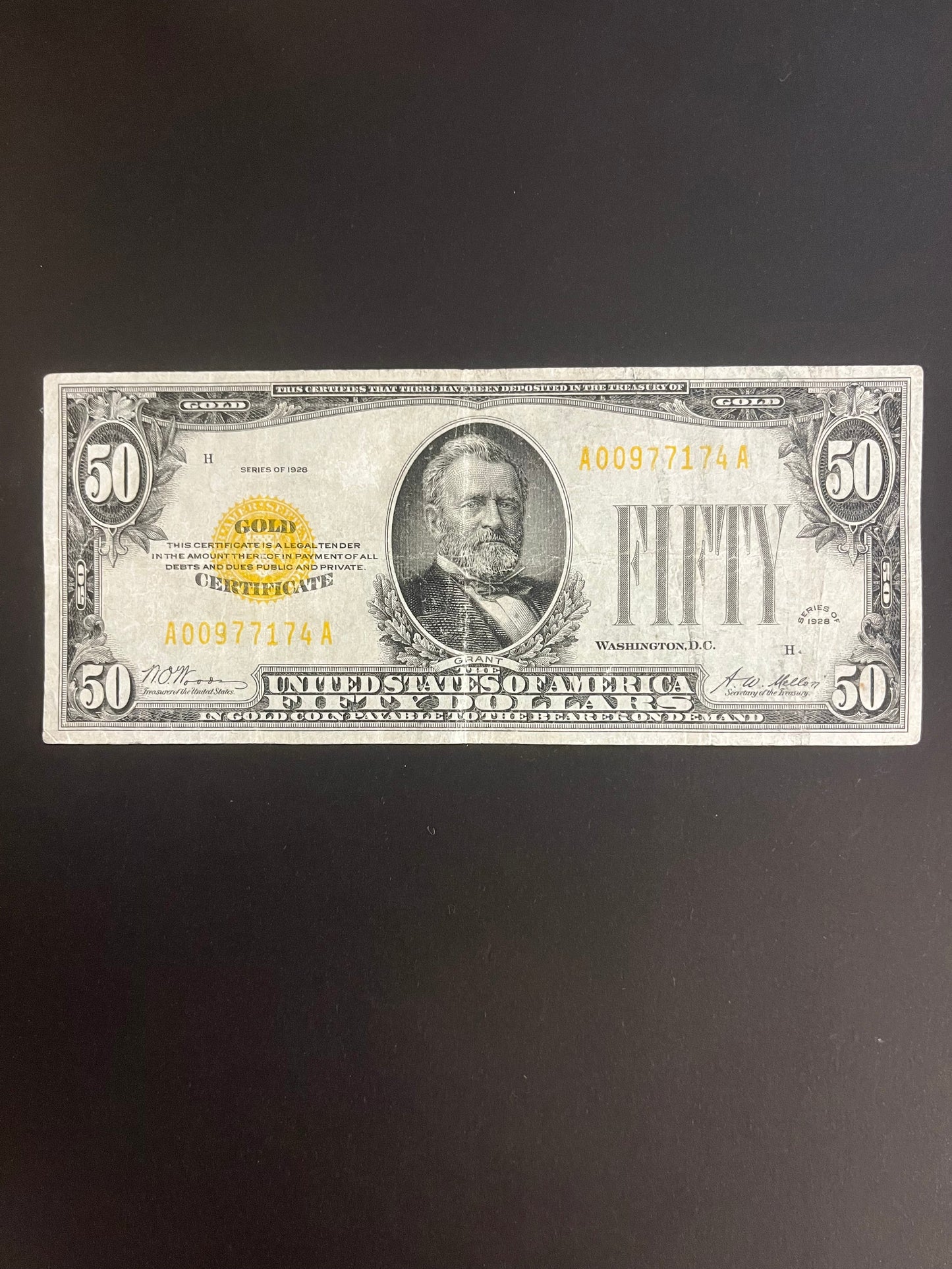 $50 1928 Gold Certificate Note - 7174A