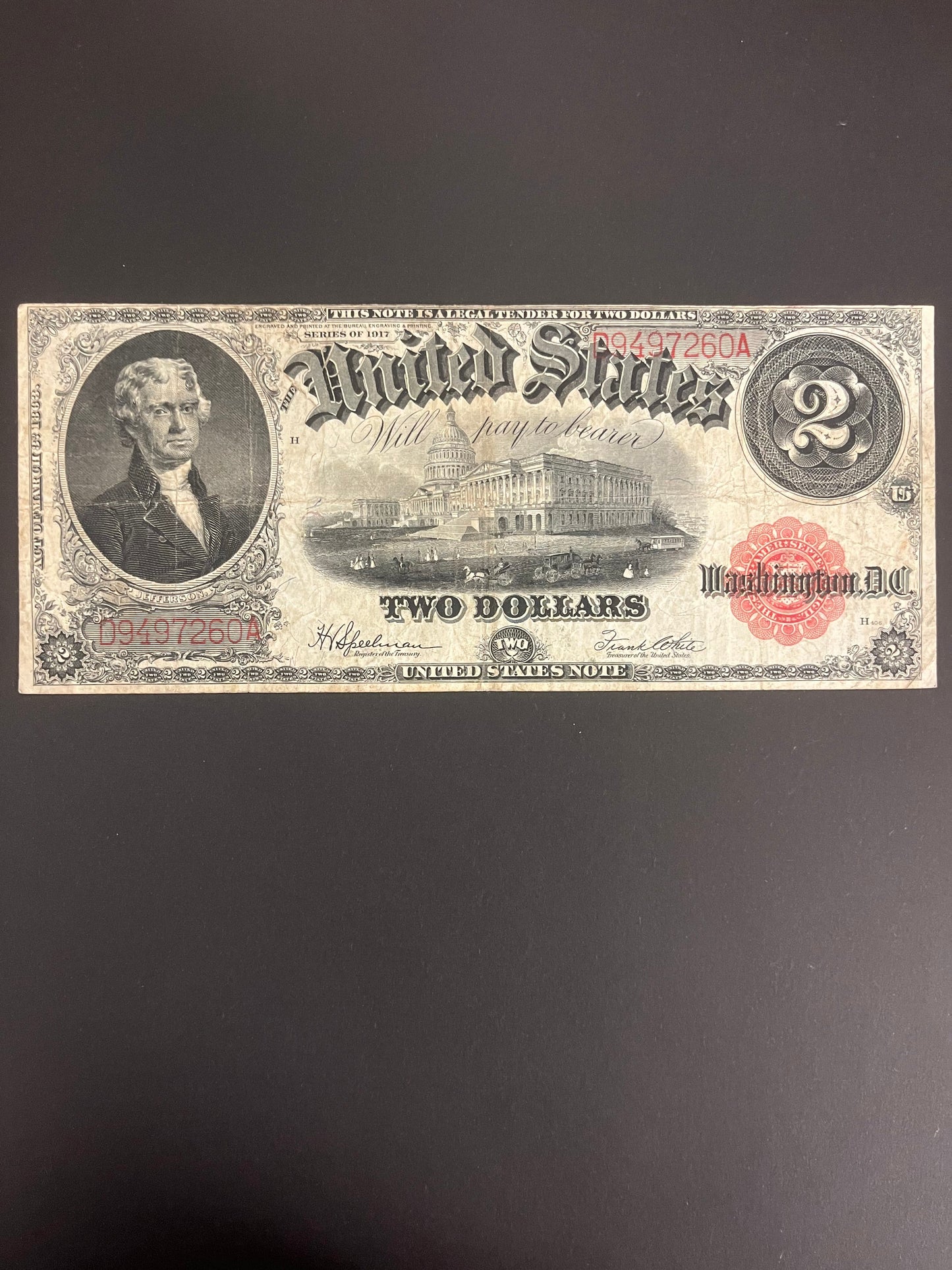 $2 1917 Legal Tender Note -260A