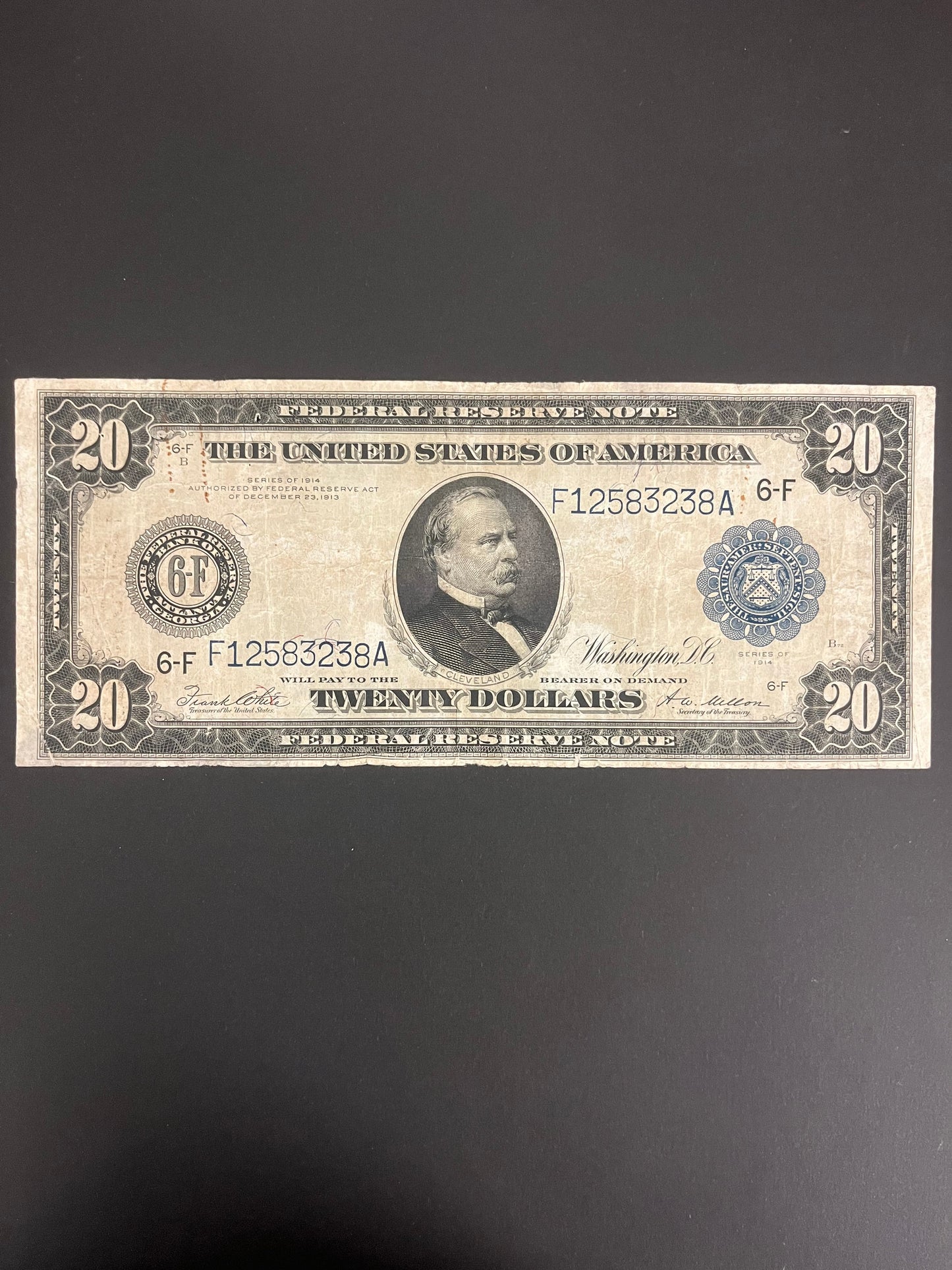 $20 1914 Federal Reserve Note 3238A
