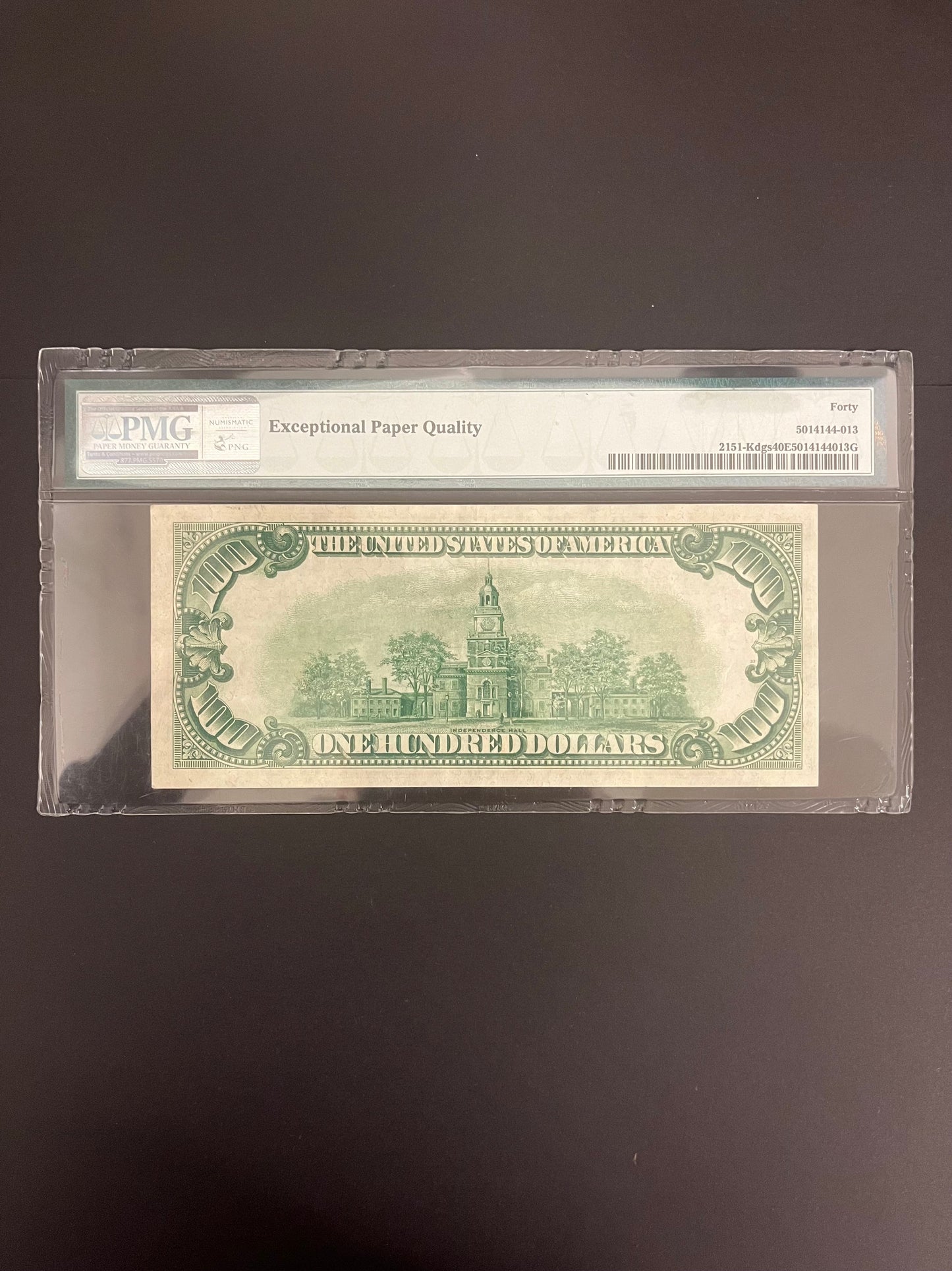 $100 1928 Federal Reserve Note Dallas Texas PMG 40EPQ 8013A