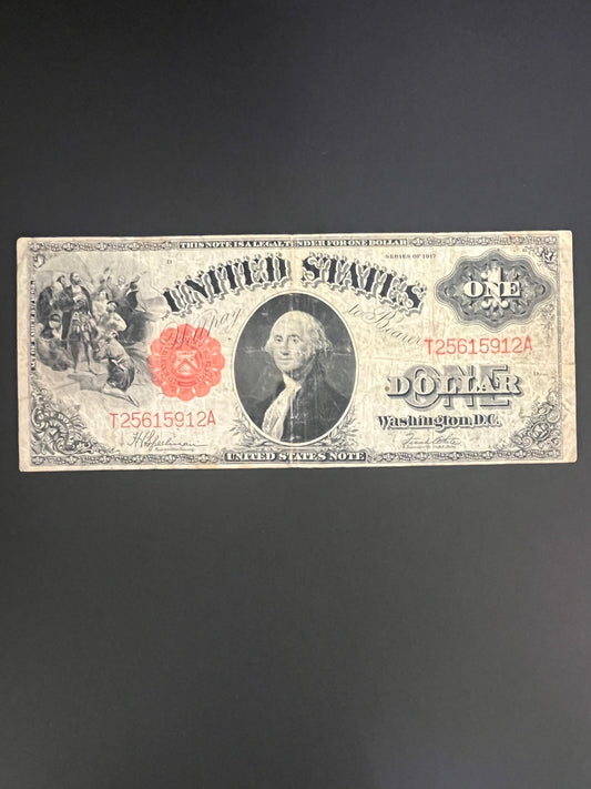 1917 $1  Large Size Legal Tender Note Sawhorse - 5912A