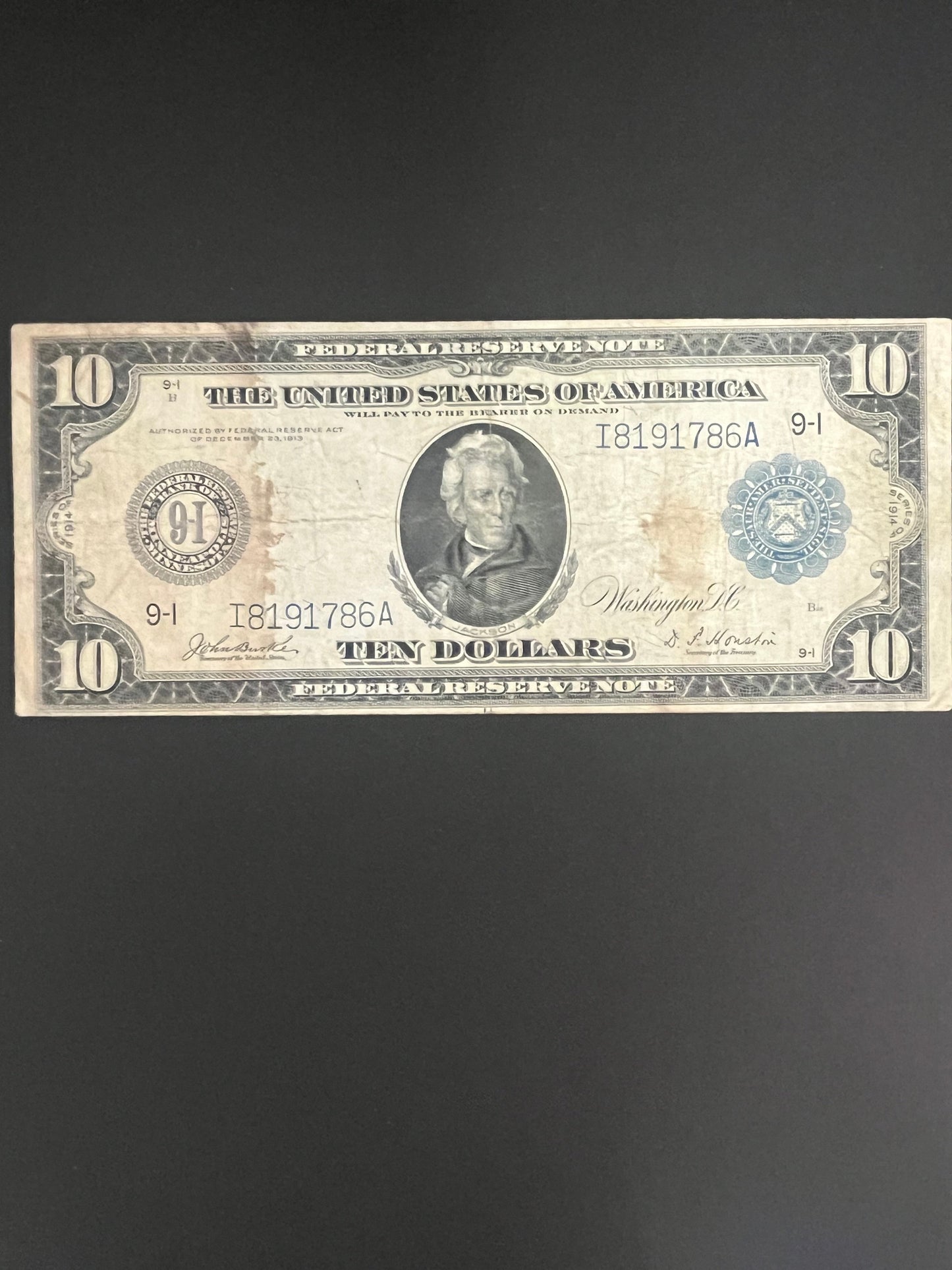 1934 $10 Blue Seal Large Size Federal Reserve Note - 1786A