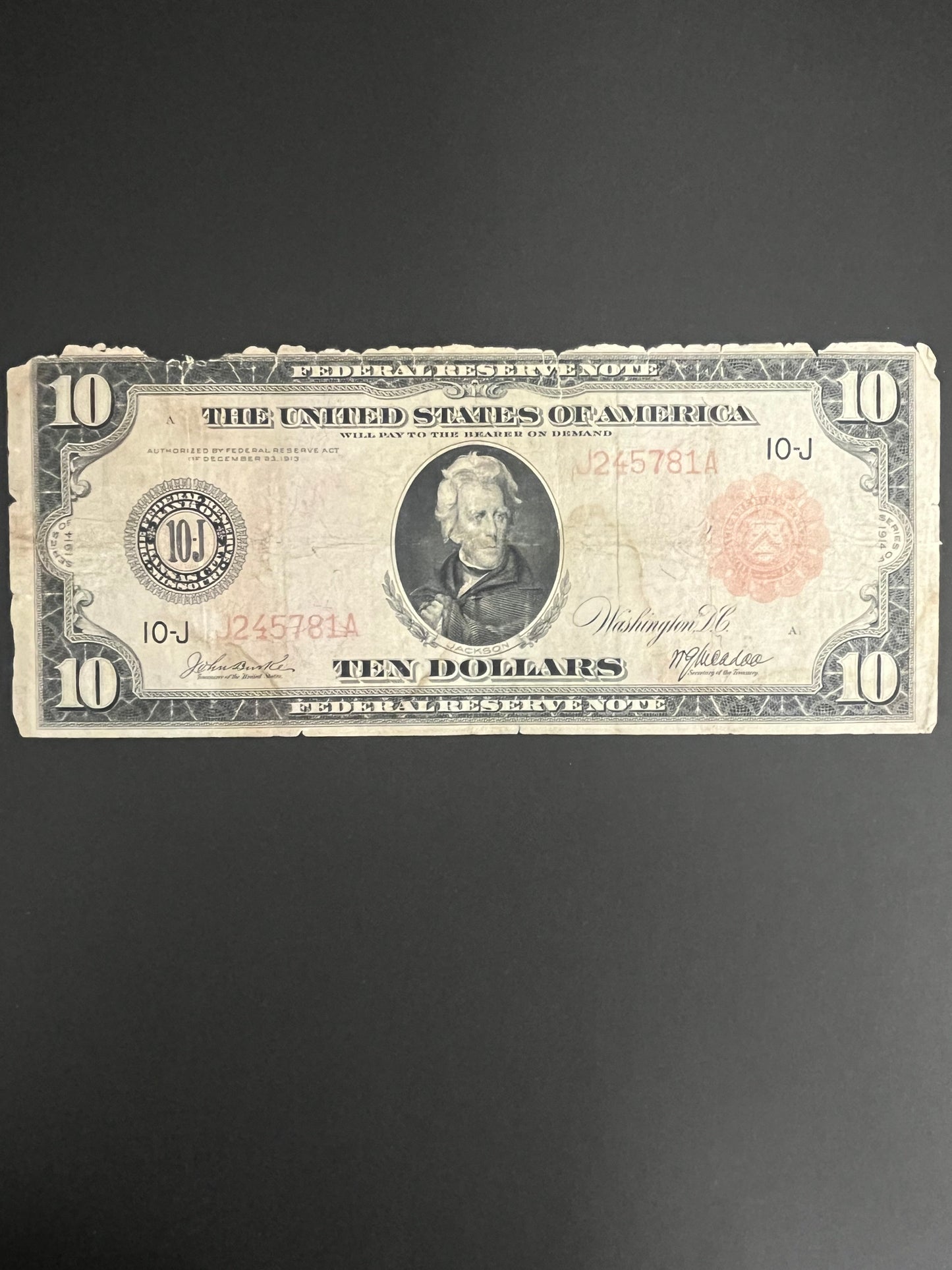 1914 $10 FRN Red Seal Note - 781A