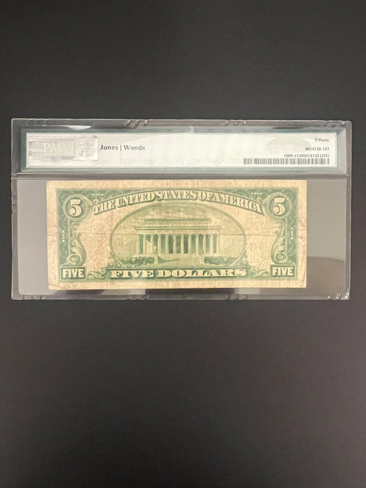 1929 $5 Houston TX First NB National - 7081A PMG 15