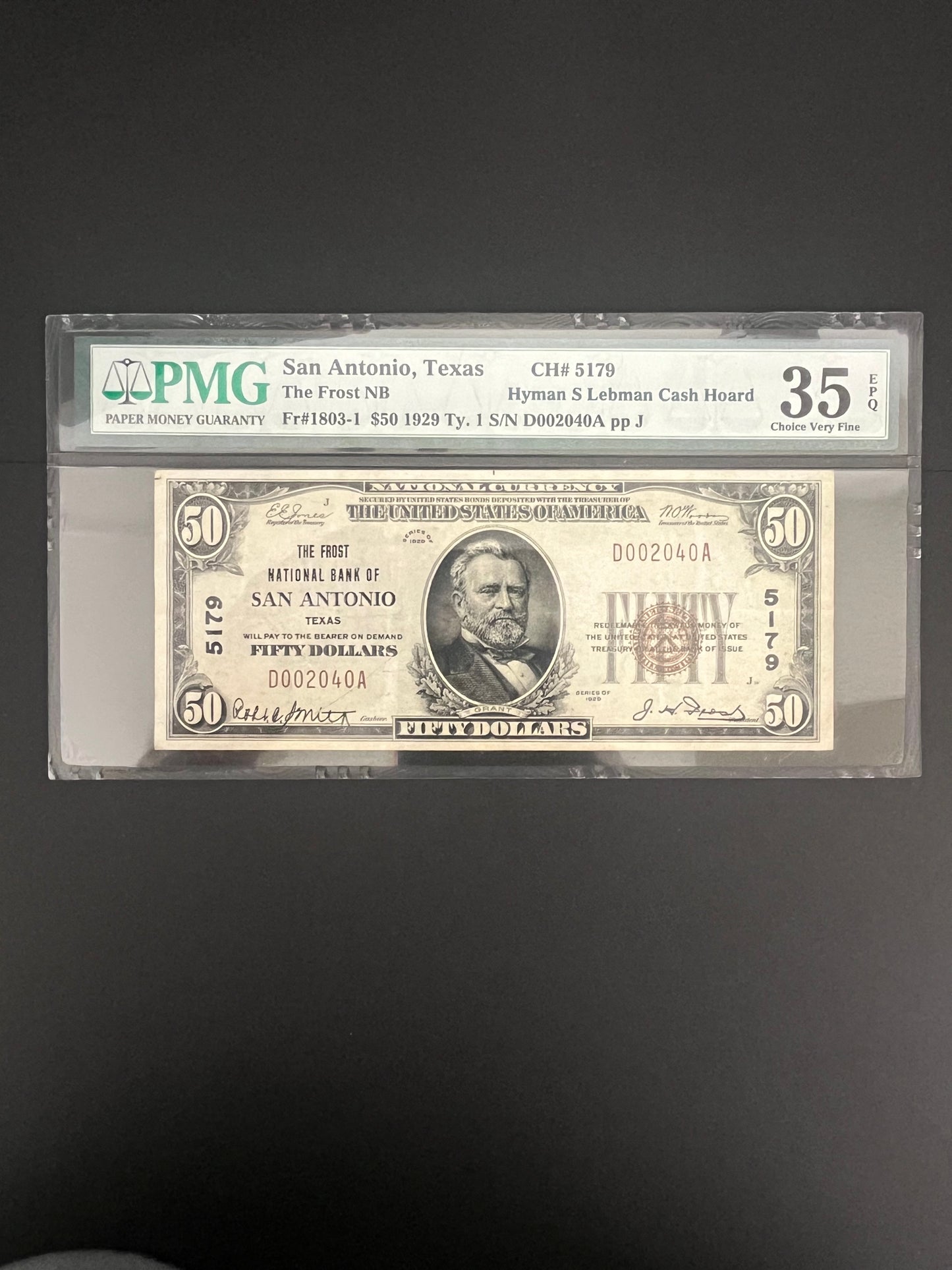 1929 $50 San Antonio TX National - 2040A PMG 35 EPQ