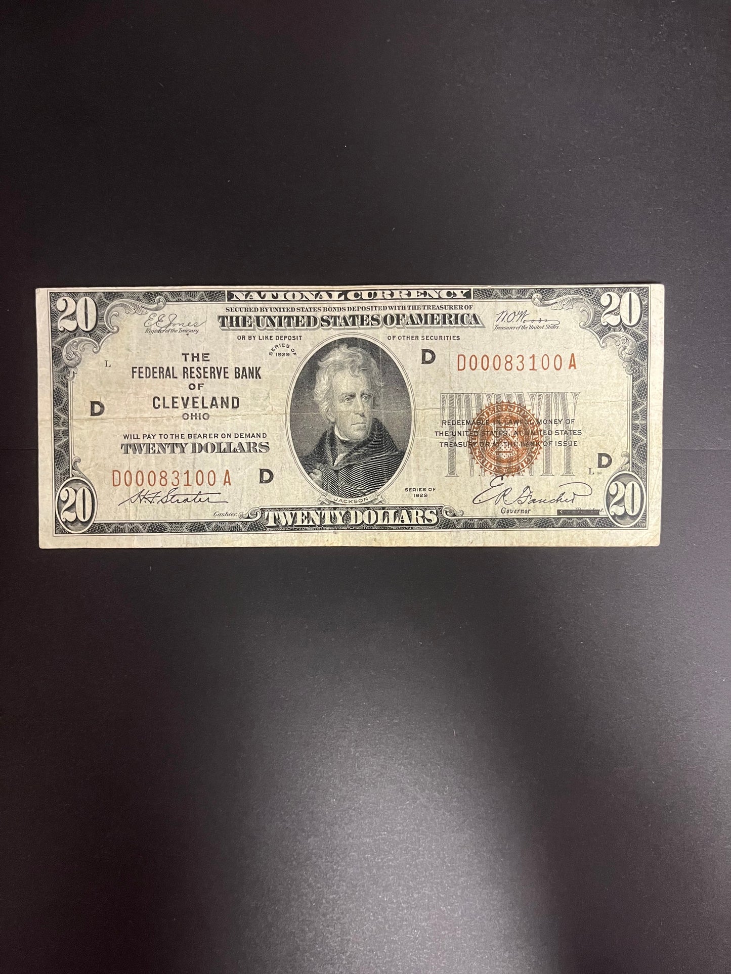 1929 $20 FRBN Cleveland, OH - 3100A