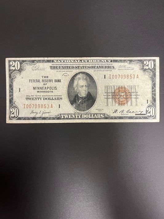 1929 $20 FRBN Minneapolis, MN - 9230A