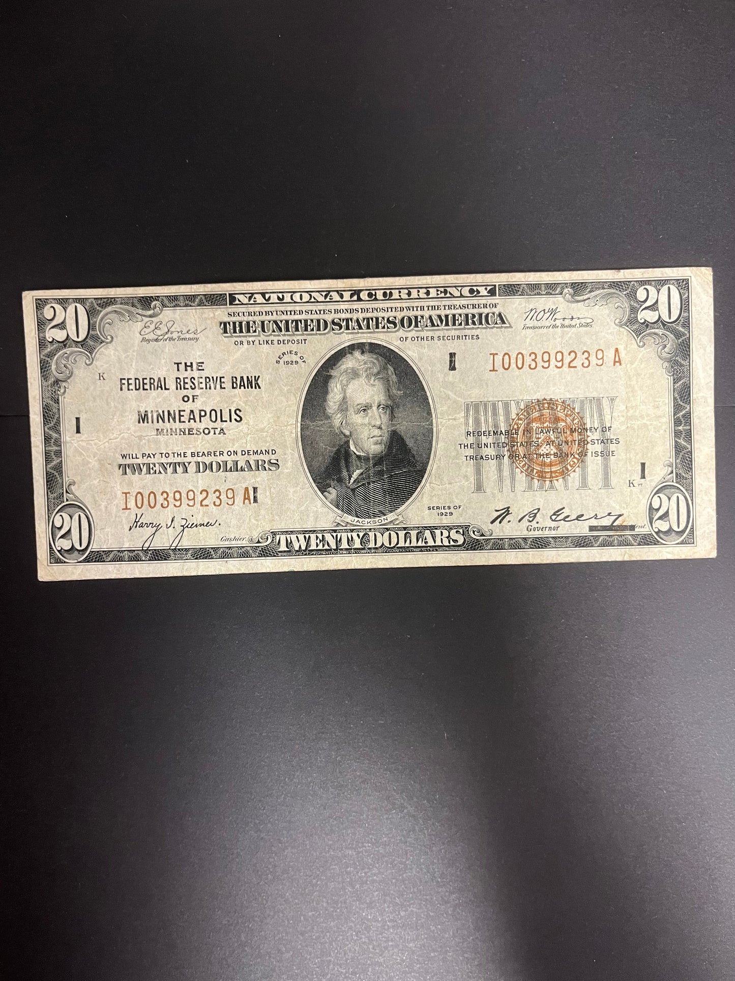 1929 $20 FRBN Minneapolis, MN 9239A