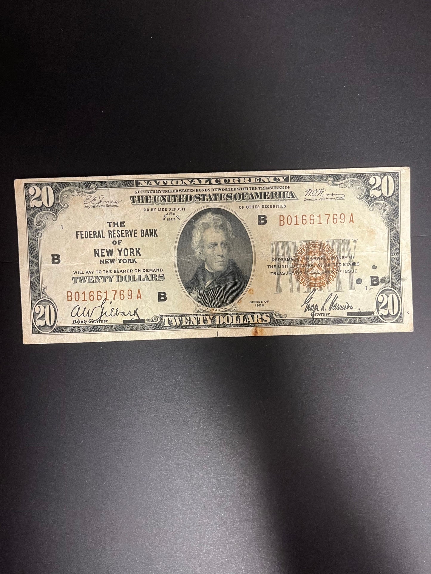 1929 $20 FRBN New York, NY - 1769A