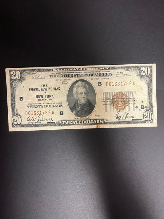 1929 $20 FRBN New York, NY - 1769A