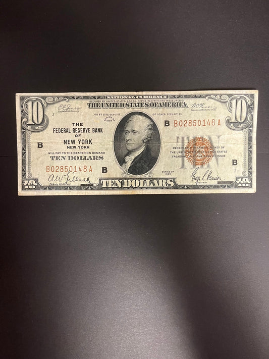 1929 $10 FRBN New York, NY - 0148A