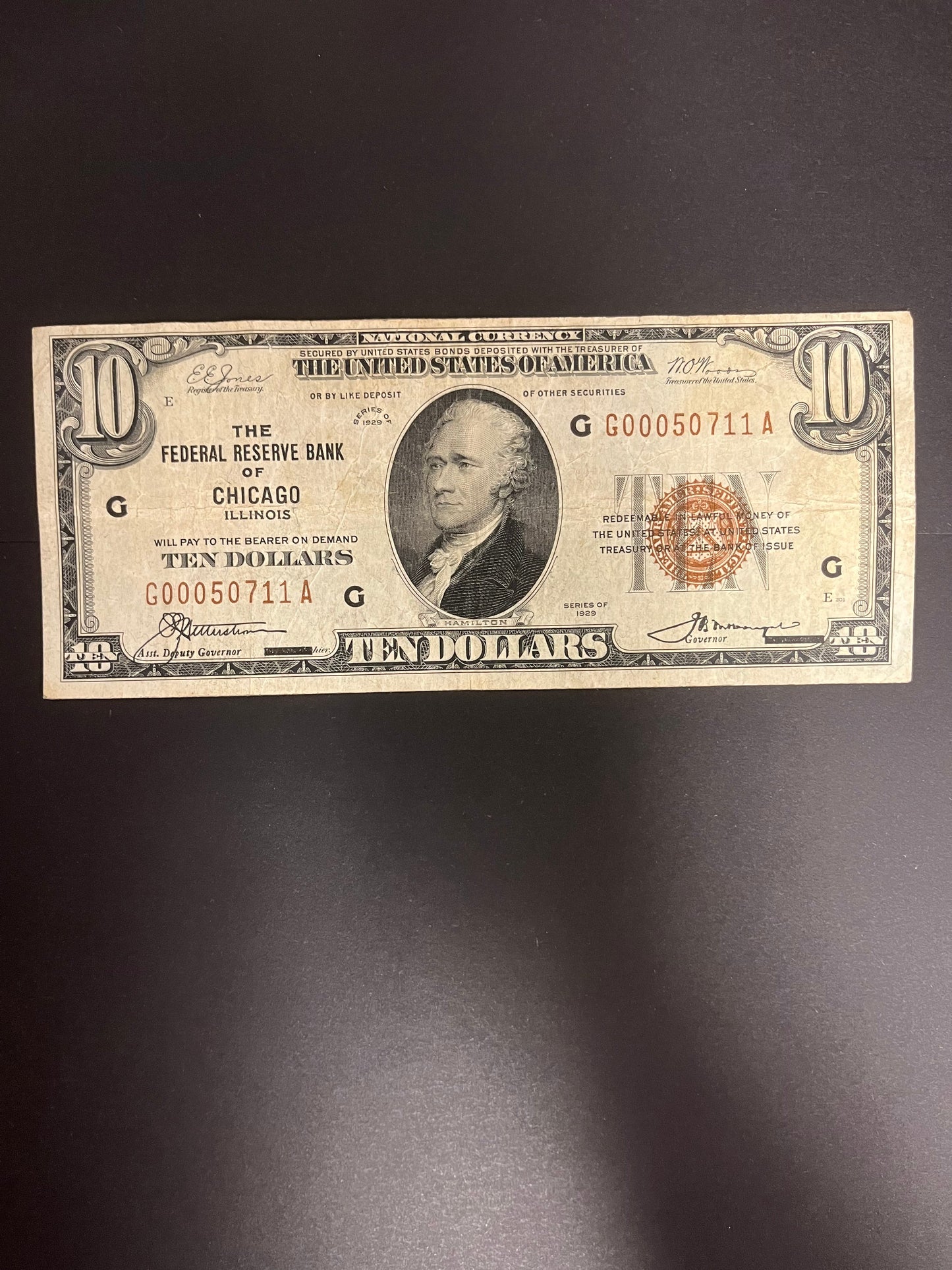 1929 $10 FRBN Chicago, IL - 0711A