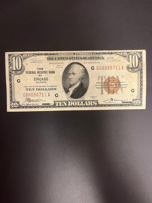 1929 $10 FRBN Chicago, IL - 0711A