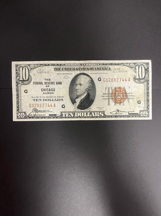 1929 $10 FRBN Chicago, IL - 2744A