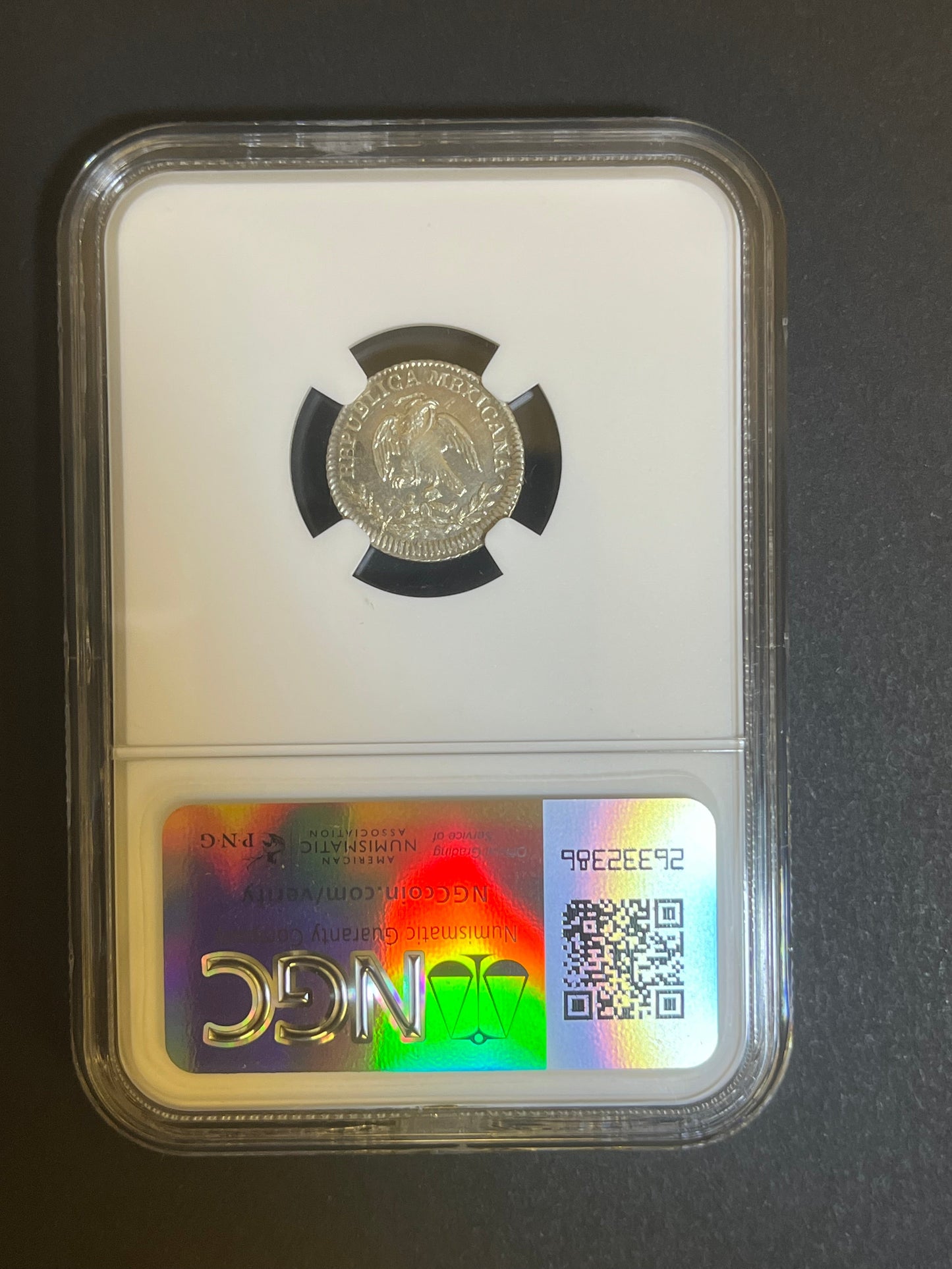 1827 Mexico 1/2 Real Silver Coin - NGC AU 58