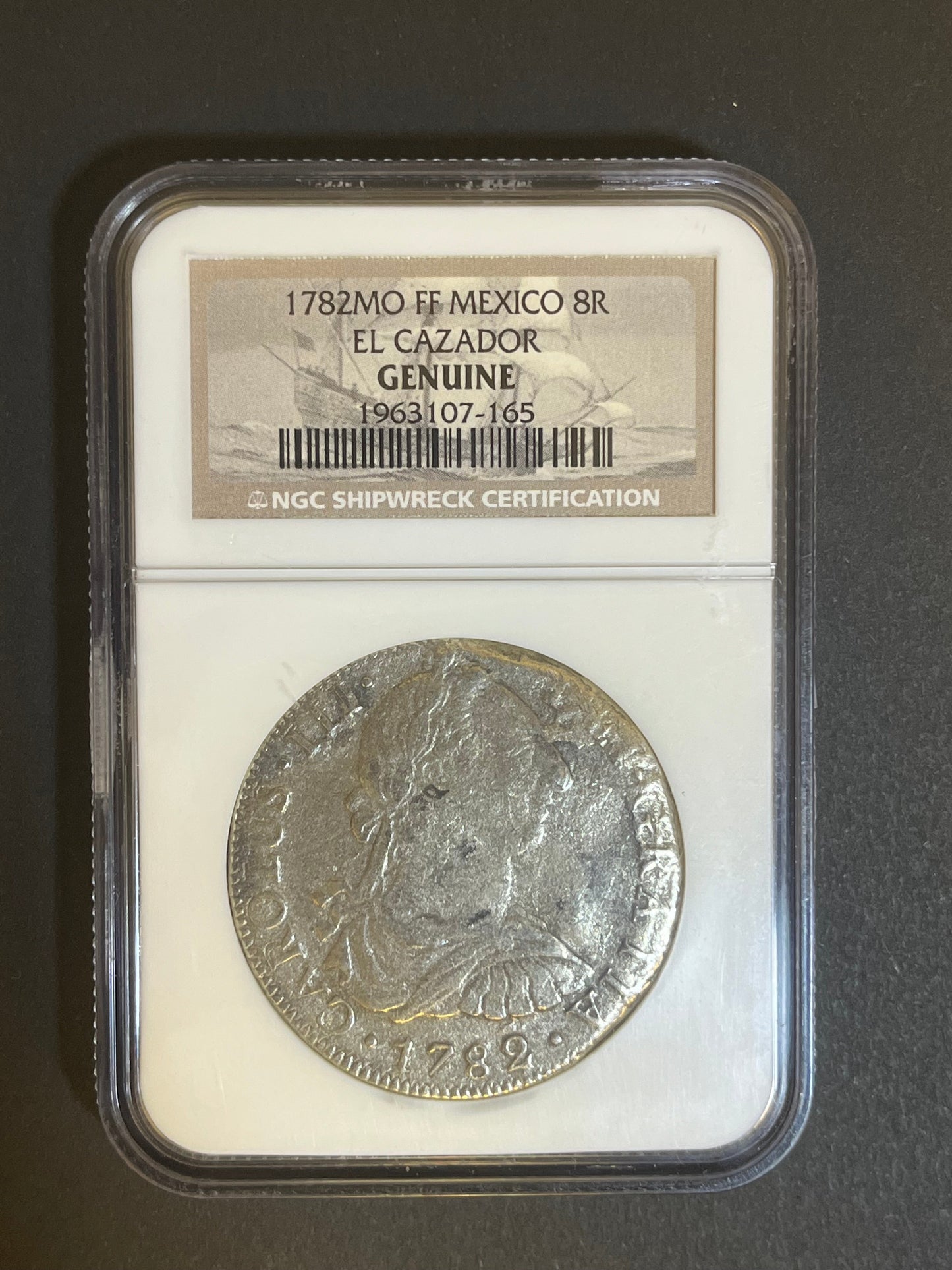 1782 Mexico 8 Reales - El Cazador Shipwreck Treasure Coin - NGC Certified Genuine