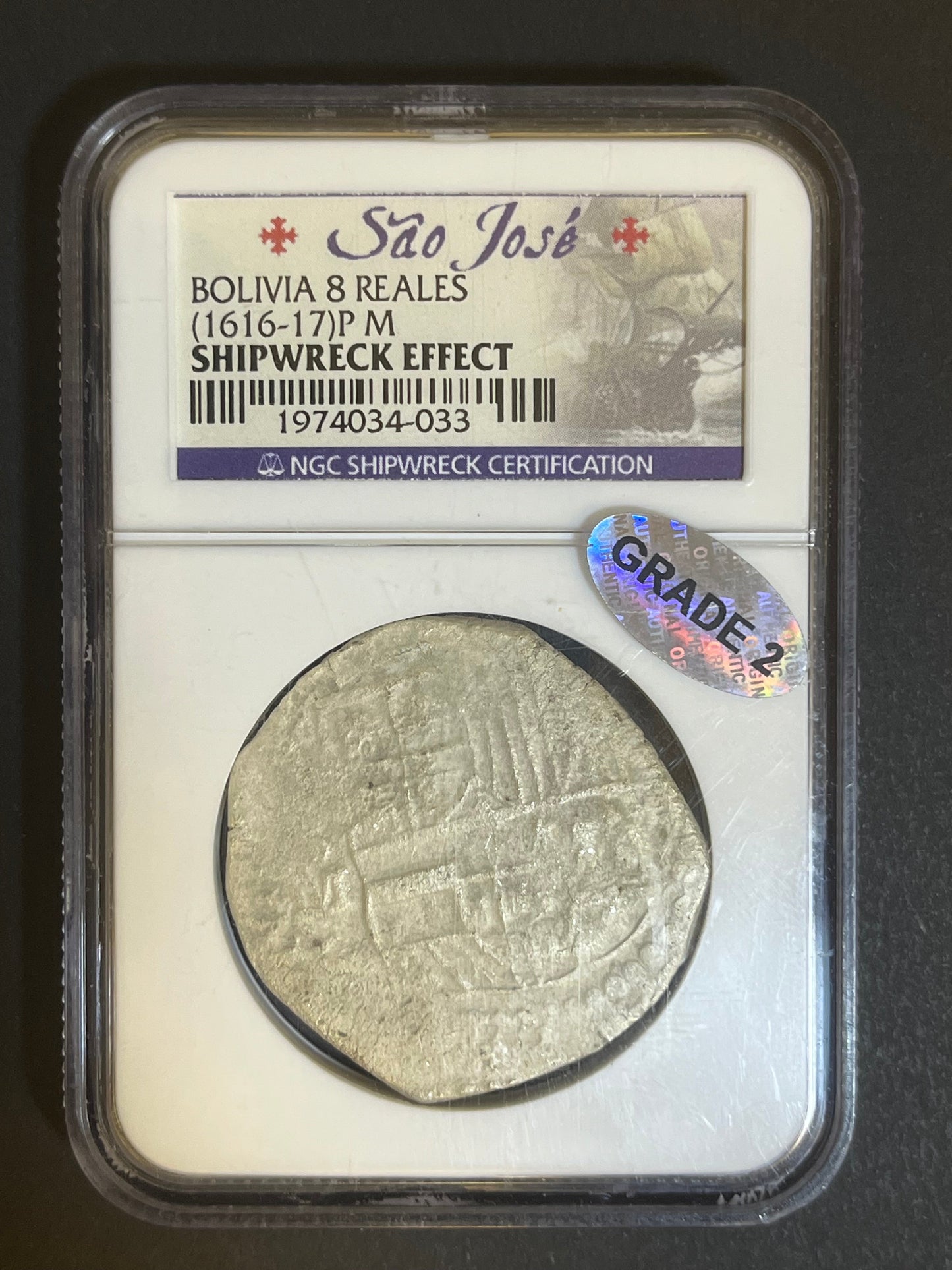 1616-17 Bolivia 8 Reales - Shipwreck Effect - São José Treasure Coin NGC