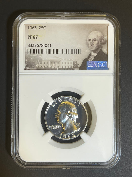 1963 Washington Quarter PF 67 - NGC Certified 90% Silver Proof Coin