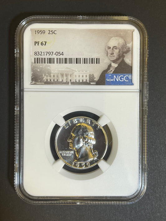 1959 Washington Quarter PF 67 - NGC Certified 90% Silver Proof Coin