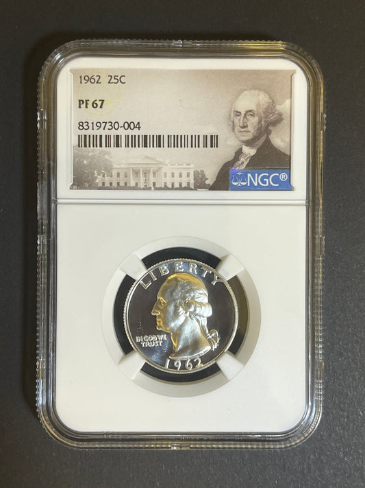 1962 Washington Quarter PF 67 - NGC Certified 90% Silver Proof Coin