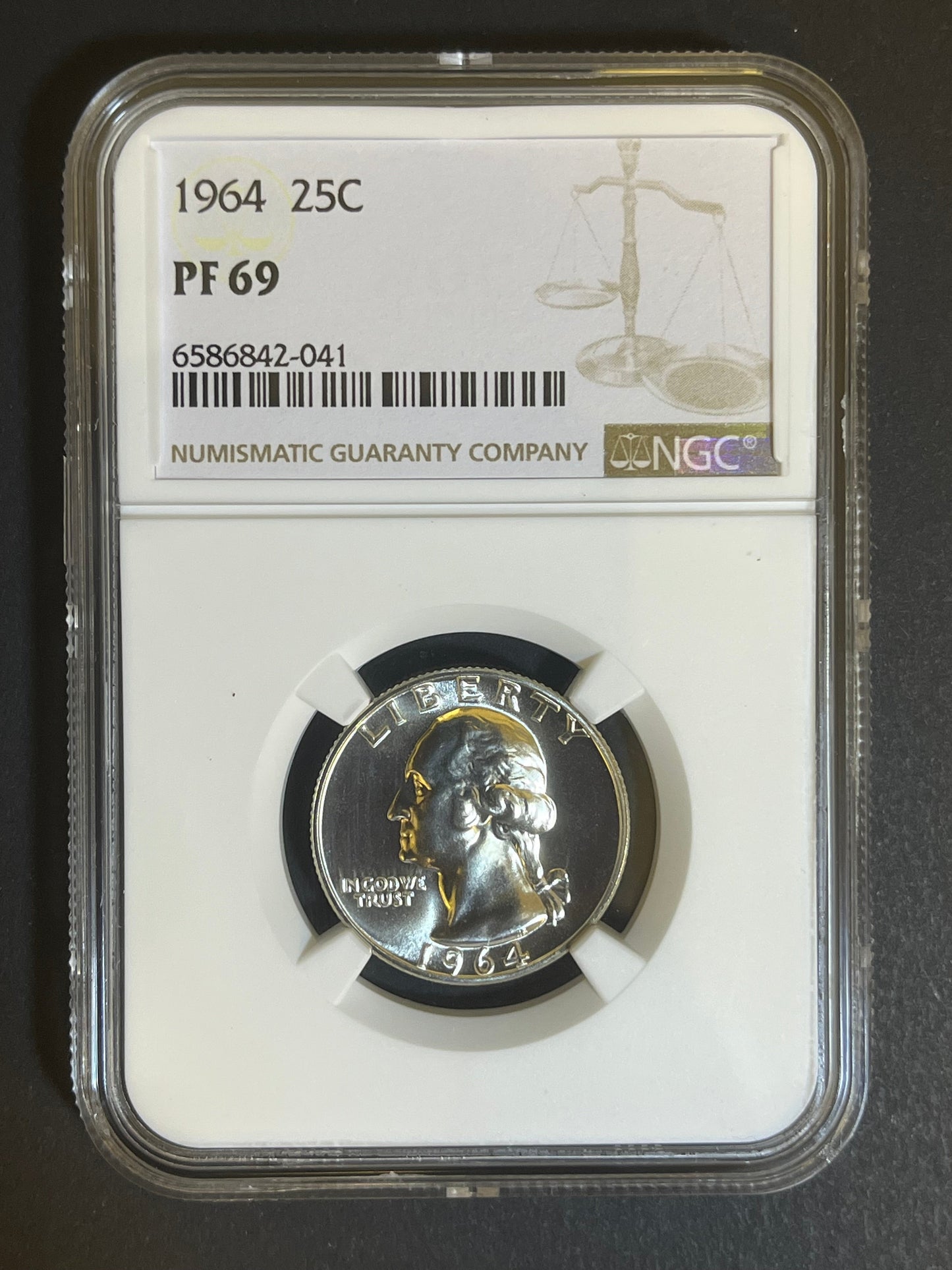 1964 Washington Quarter PF 69 - NGC Certified 90% Silver Proof Coin