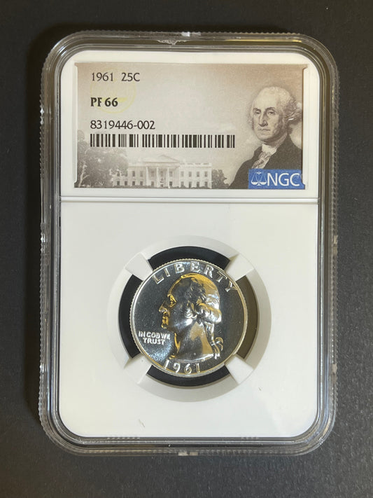 1961 Washington Quarter PF 66 - NGC Certified 90% Silver Proof Coin