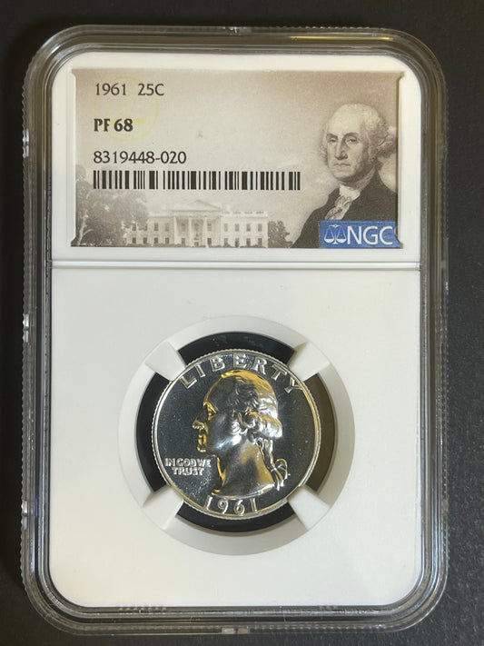 1961 Washington Quarter PF 68 - NGC Certified 90% Silver Proof Coin