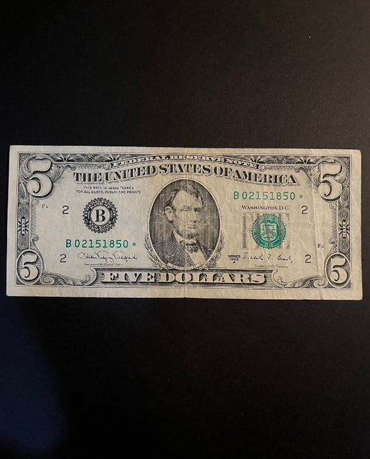 1988 Series A 5 Dollar Bill New York Star Note Old US Paper Money