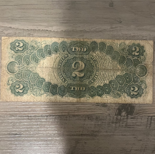 1917 2 dollar large old US paper money Serial 8401A