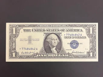 1957 1 Dollar Silver Certificate Star Note United States Currency Uncirculated