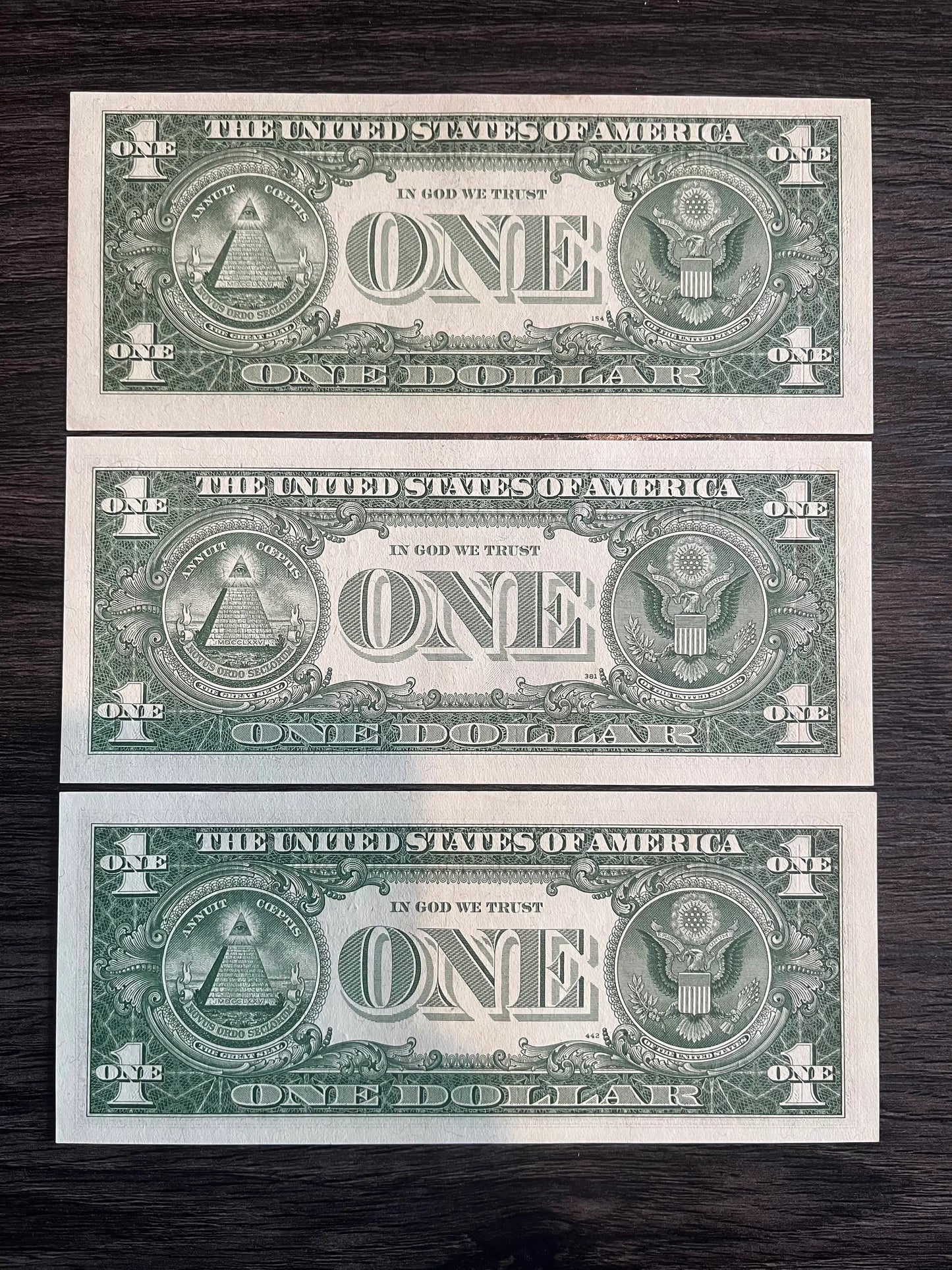 1957/A/B 1 Dollar Uncirculated Lot Of 3 Old US Silver Certificates