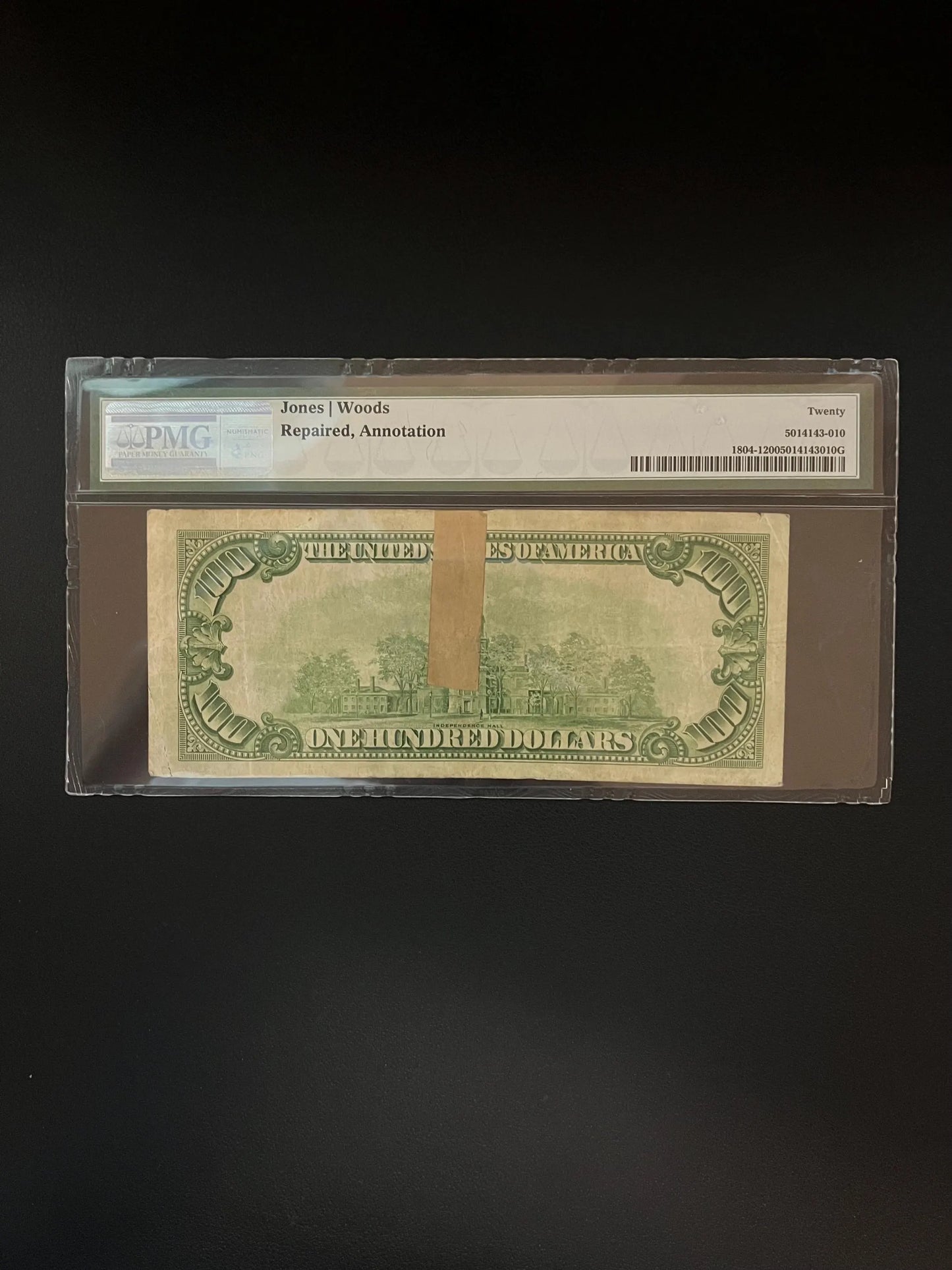 1929 100 Dollar National Currency Houston, TX Graded PMG 20